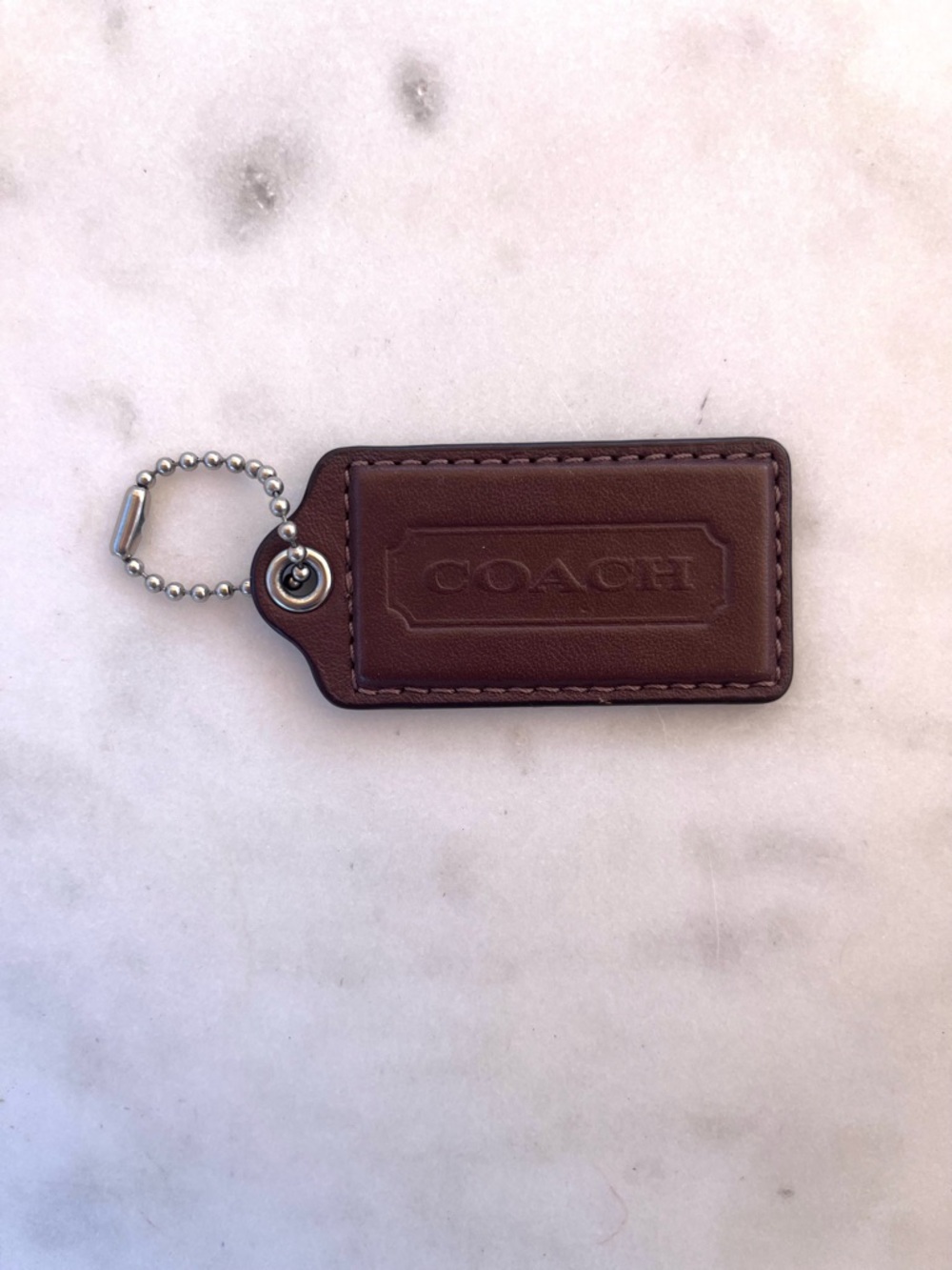 COACH Vintage Leather Hang Tag, Brown Large